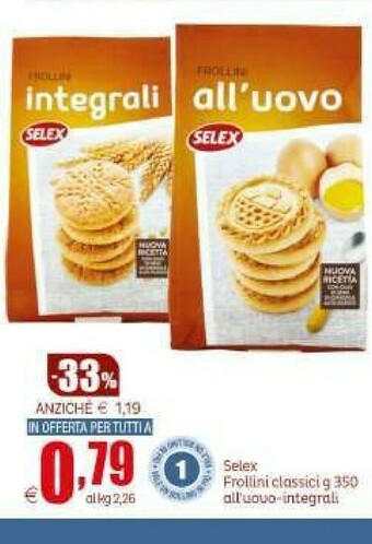 Elite Selex - frollini integrali 350 g(ml) offerta