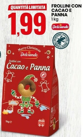 Eurospin Frollini con cacao e panna merry christmas offerta