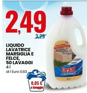 Eurospin Liquido lavatrice marsiglia e felce, 50 lavaggi offerta