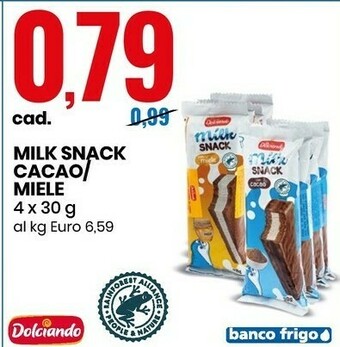 Eurospin Milk snack con cacao offerta