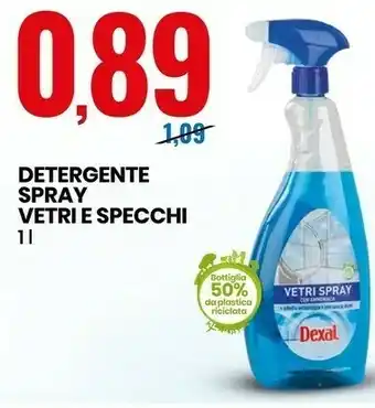 Detergente spray vetri e specchi