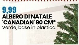 Albero di natale canadian 90 cm verde
