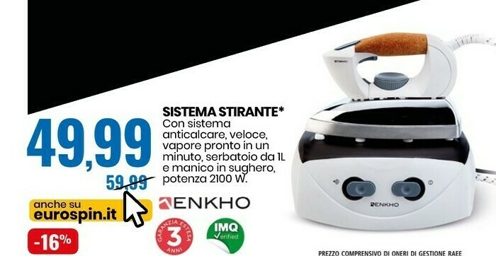 Enkho sistema stirante offerta di Eurospin