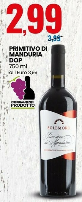Primitivo di manduria 750 g(ml)