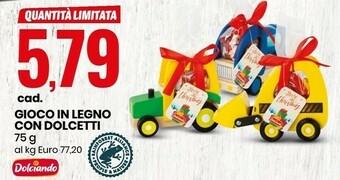 Eurospin Gioco in legno con dolcetti 75 g offerta