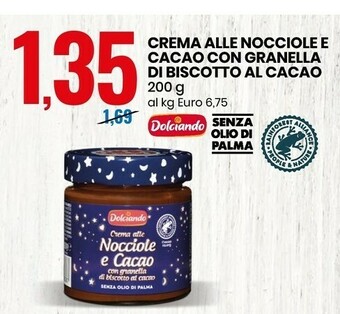 Eurospin Crema alle nocciole e cacao con granella di biscotto al cacao offerta