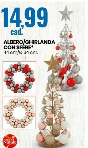 Eurospin Albero/ghirlanda con sfére offerta