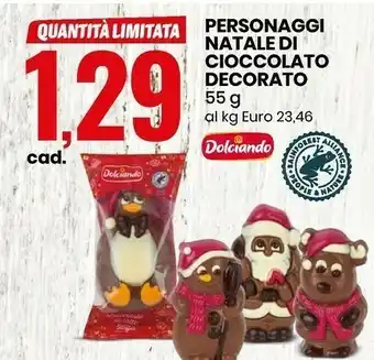 Personaggi natale di cioccolato decorato 55 g