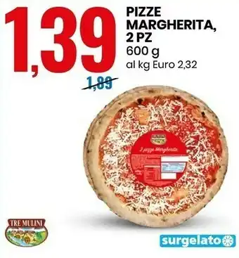 Eurospin 2 pizze margherita 600 g(ml) offerta