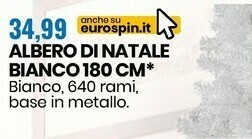 Eurospin Albero di natale bianco 180 cm offerta