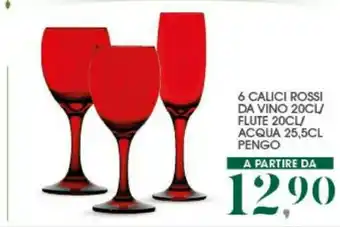 Interspar 6 calici rossi da vino offerta