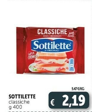 Deco Supermercati Mondelez - sottilette le originali classiche 400 g(ml) offerta
