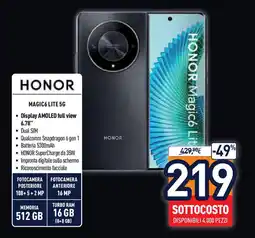 Unieuro HONOR MAGIC6 LITE 5G offerta