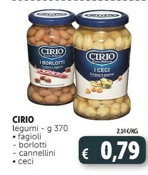 Legumi fagioli/ borlotti/ cannellini/ ceci 370 g