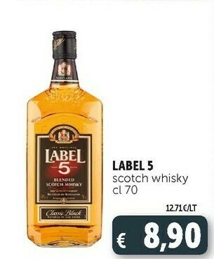 Deco Supermercati Label 5 scotch whisky cl 70 offerta