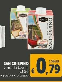 Deco Supermercati San crispino vino da tavola rosso offerta