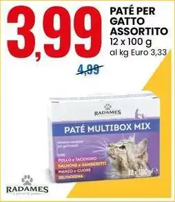 Eurospin Paté per gatto assortito RADAMES offerta