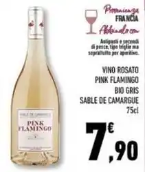 Conad Superstore Vino rosato pink flamingo bio gris SABLE DE CAMARGUE offerta