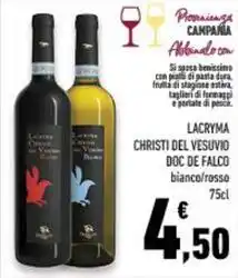 Conad Superstore Lacryma christi del vesuvio doc DE FALCO bianco/rosso offerta