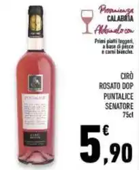 Conad Superstore Cirò rosato dop puntalice senatore offerta