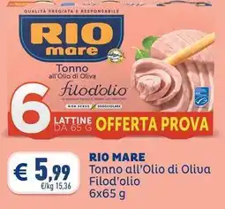 Conad RIO MARE Tonno all'Olio di Oliva Filod'olio offerta
