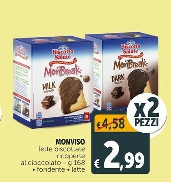 Deco Supermercati Biscotto salute fetta biscottata ricoperta con cioccolato latte 168 g(ml) offerta