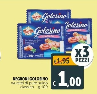 Deco Supermercati Golosino wurstel di puro suino classico offerta