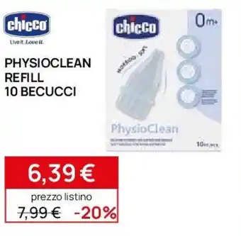 Prenatal Chicco physioclean refill 10 becucci offerta