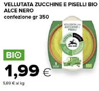 Tigre Vellutata con zucchine e piselli bio alce nero offerta