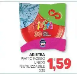 Eté Aristea piatto rosso unico riutilizzabile offerta