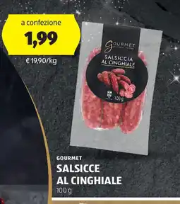 ALDI Gourmet salsicce al cinghiale offerta