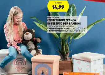 ALDI Home creation contenitore/panca in tessuto per bambini offerta