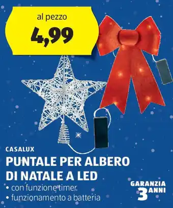 ALDI Casalux puntale per albero di natale a led offerta