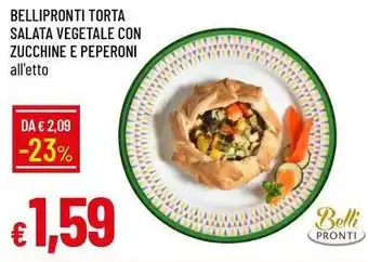 Galassia Bellipronti torta salata vegetale con zucchine e peperoni offerta