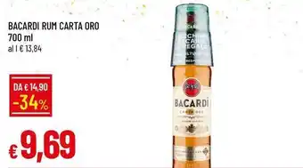 Galassia Bacardi rum carta oro offerta