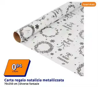 Action Carta regalo natalizia metallizzata offerta