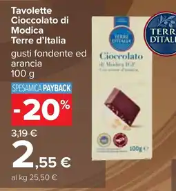 Carrefour Tavolette Cioccolato di Modica Terre d'Italia offerta