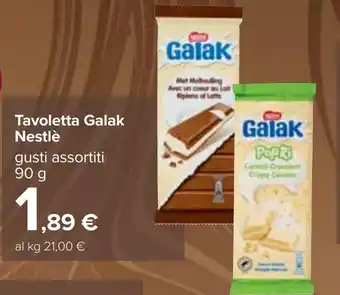 Carrefour Tavoletta Galak Nestlè offerta