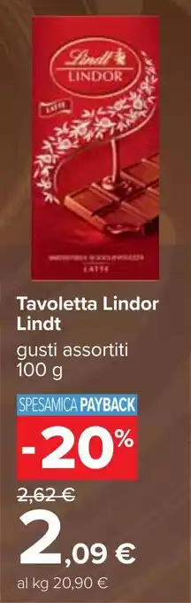 Carrefour Tavoletta Lindor Lindt offerta