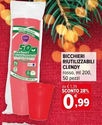 Iperal Bicchieri riutilizzabili CLENDY rosso offerta