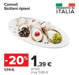 Carrefour Cannoli Siciliani ripieni offerta