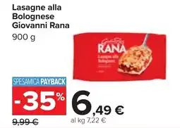 Carrefour Lasagne alla Bolognese Giovanni Rana offerta