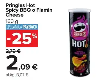 Carrefour Pringles Hot Spicy BBQ o Flamin Cheese offerta