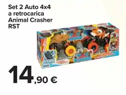 Carrefour Set 2 Auto 4x4 a retrocarica Animal Crasher RST offerta