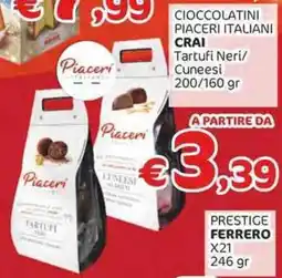 Crai Cioccolatini piaceri italiani crai Tartufi Neri/ Cuneesi offerta