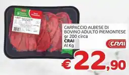 Crai Carpaccio albese di bovino adulto piemontese CRAI offerta