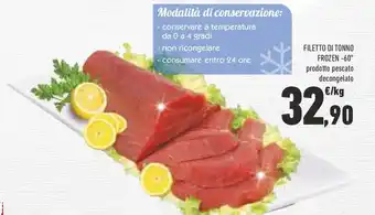 Conad Filetto di tonno frozen -60° offerta