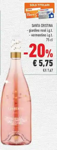 Conad SANTA CRISTINA - giardino rosé i.g.t. - vermentino i.g.t. offerta