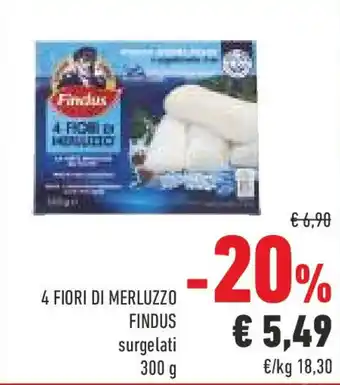 Conad 4 fiori di merluzzo FINDUS offerta