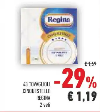 Conad 43 tovaglioli cinquestelle REGINA offerta